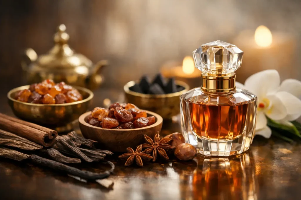 Guia de famílias olfativas orientais na perfumaria